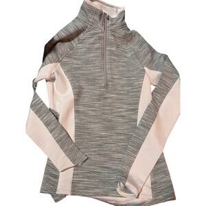 Athleta white and grey  1/4 zip